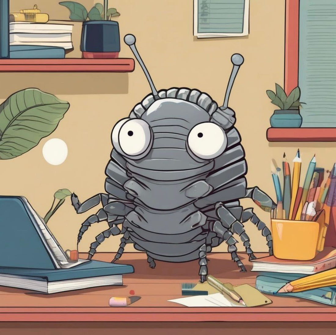 Isopods typing on laptop